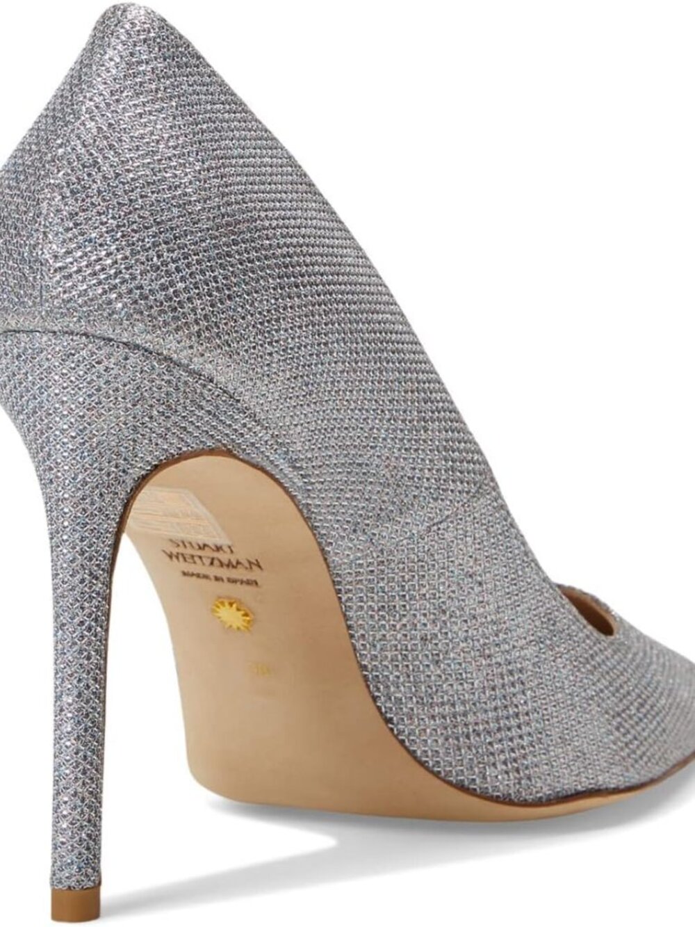 Stuart Weitzman 100 Pump Silver Pointed Toe Heels Women's Silver 9.5 B SAVE $100 - Picture 4 of 9